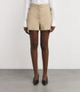 Max Mara Beige Stretch-Cotton High-Waist Shorts