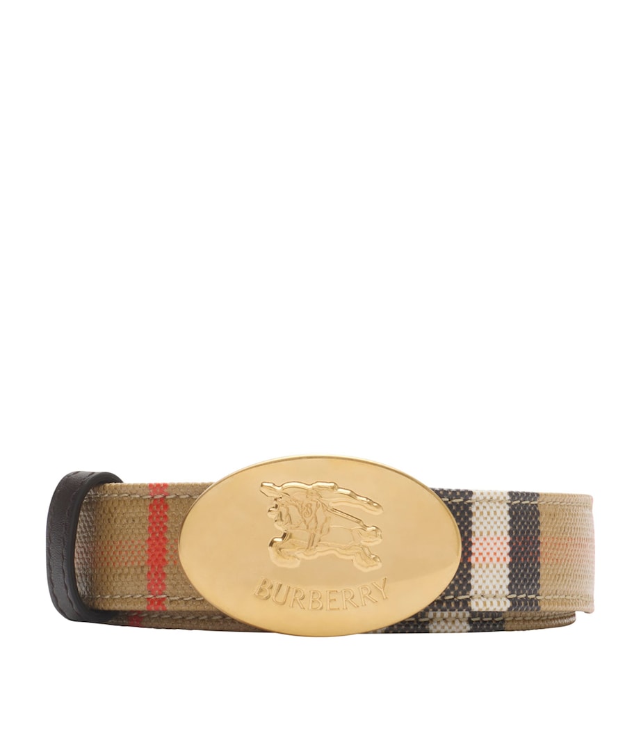 Burberry Gold Leather EKD Stamp Reversible Belt
