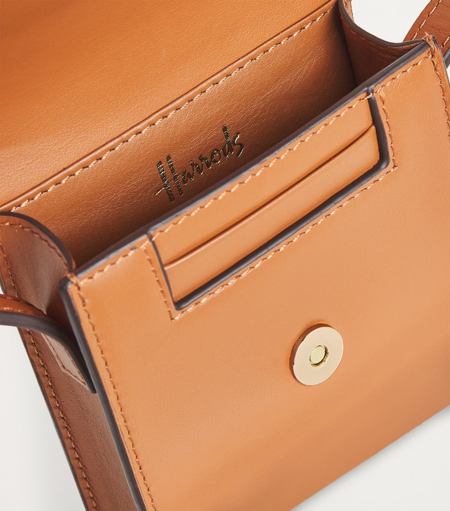 Tan Leather Phone Pouch Cross-Body Bag