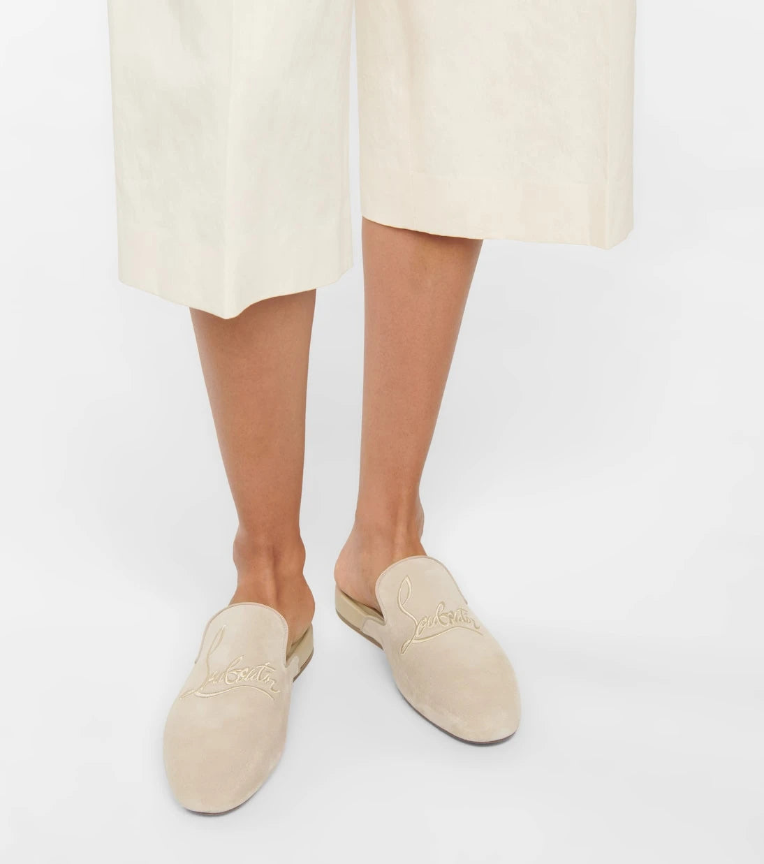 Christian Louboutin - Navy Coolito Donna suede slippers