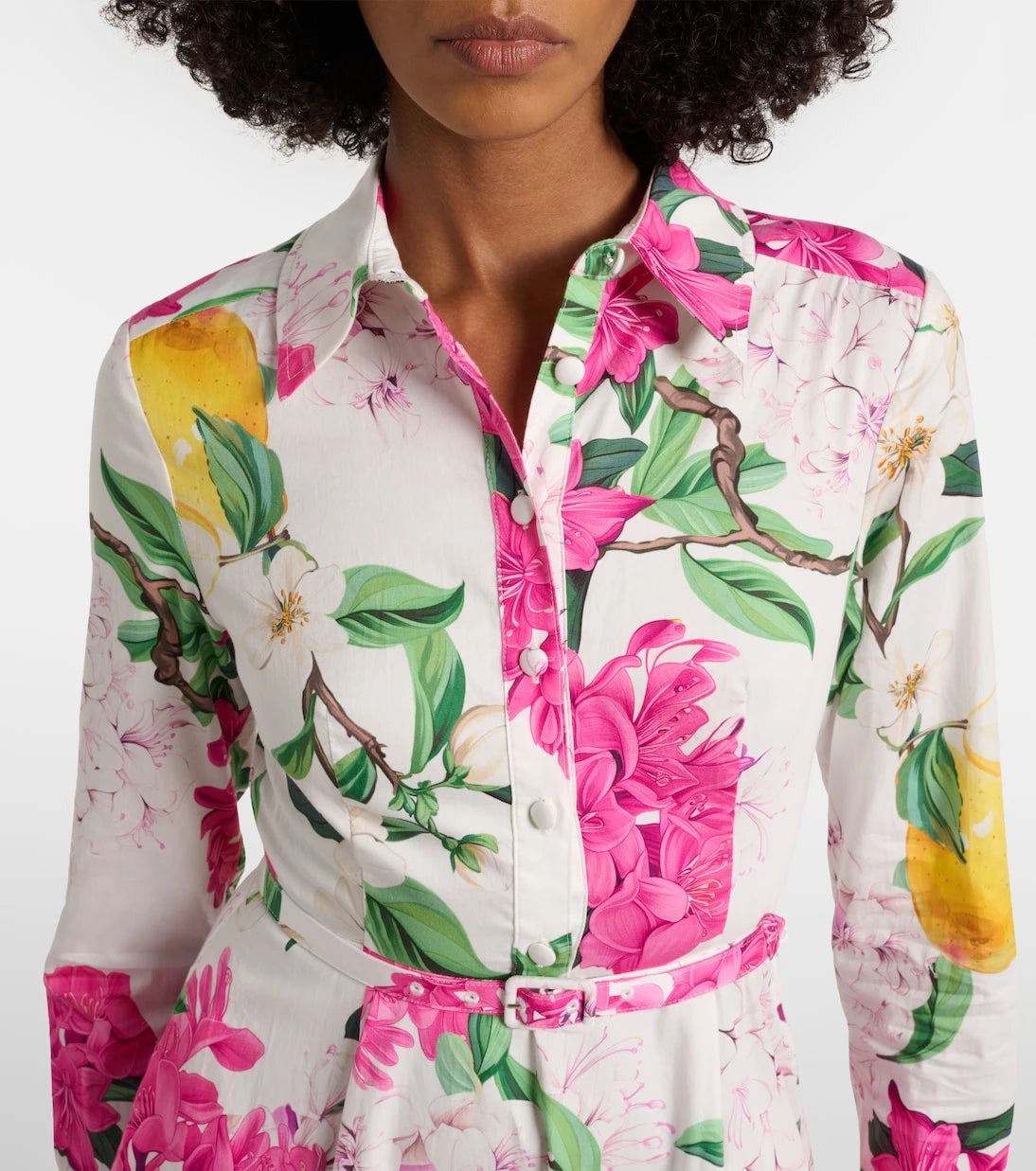 Leo Lin - Zara belted printed cotton midi dress