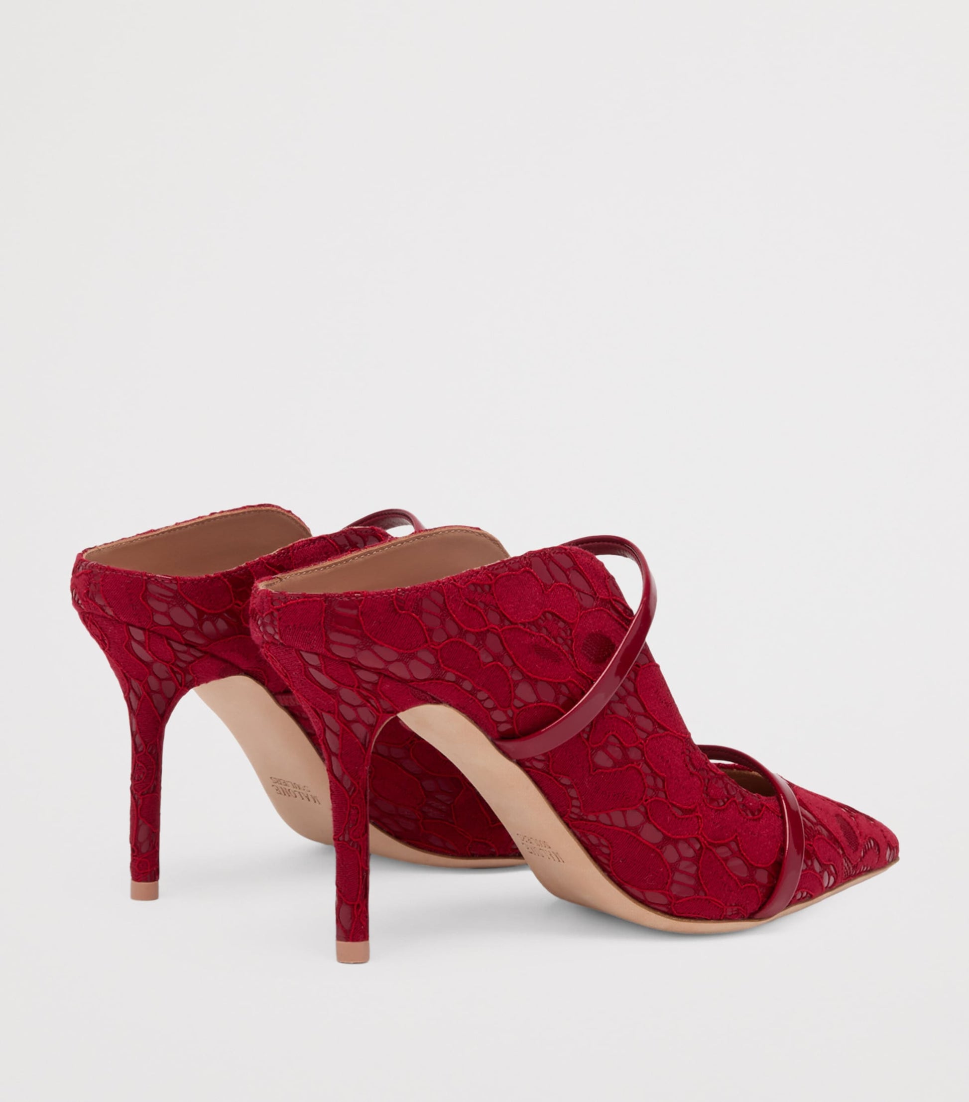 Malone Souliers Red Lace Maureen Mules 85