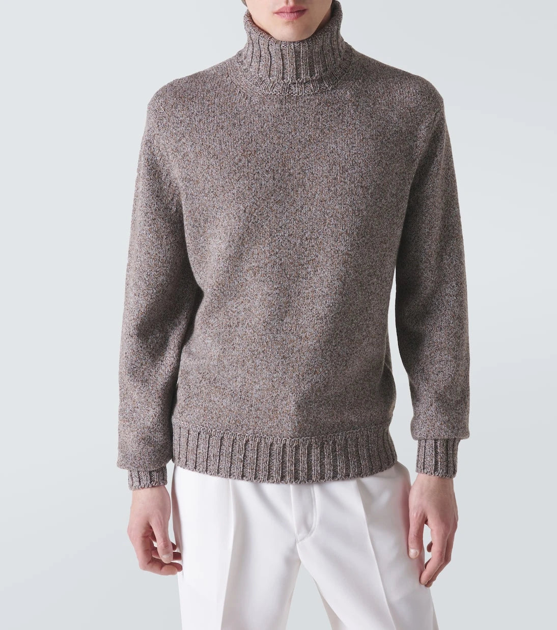 Zegna - كنزة صوف الكشمير بياقة عالية