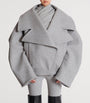 Balmain Grey Wool-Cashmere Oversized Pea Coat