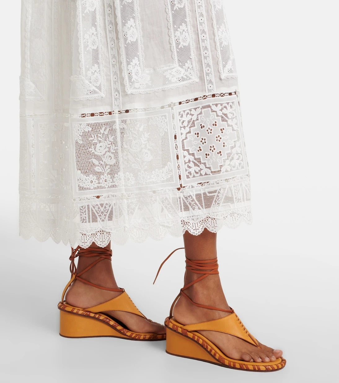 Zimmermann - Aster lace-trimmed midi dress