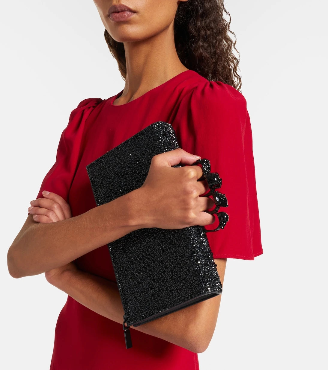 McQueen - Knuckle studded leather pouch