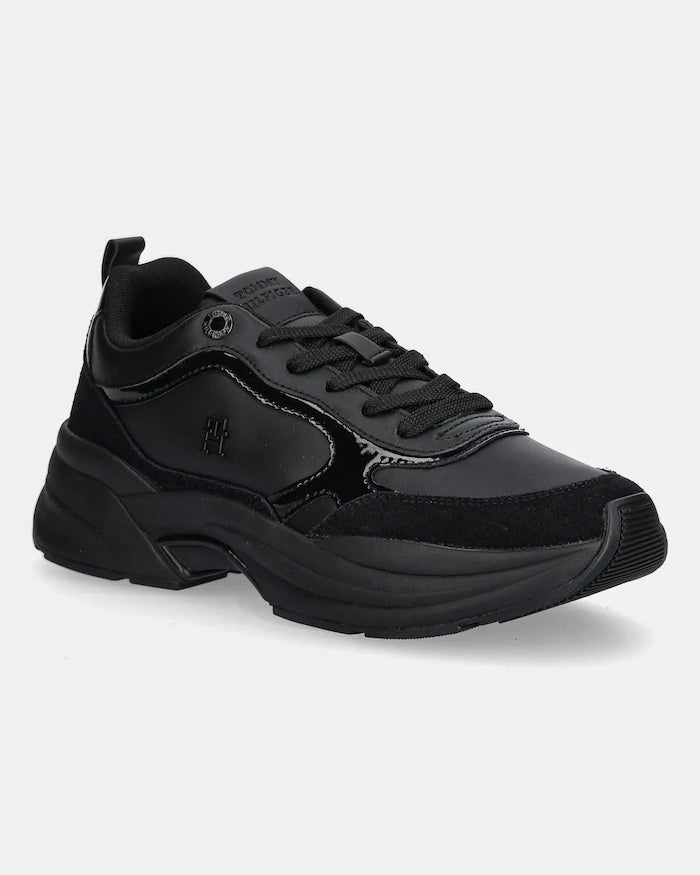 Tommy Hilfiger TH CHUNKY RUNNER PATENT Deri Spor Ayakkabı