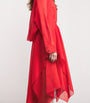 A.W.A.K.E. Mode Red Silk Organza Shirt Midi Dress