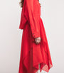 A.W.A.K.E. Mode Red Silk Organza Shirt Midi Dress