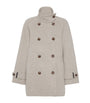 Brunello Cucinelli Beige Virgin Wool-Cashmere Pea Coat