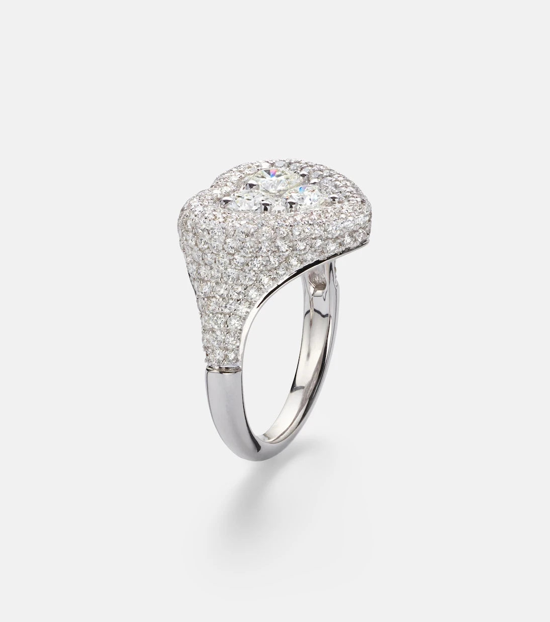 Kamyen - Manaal 18kt white gold pinky ring with diamonds