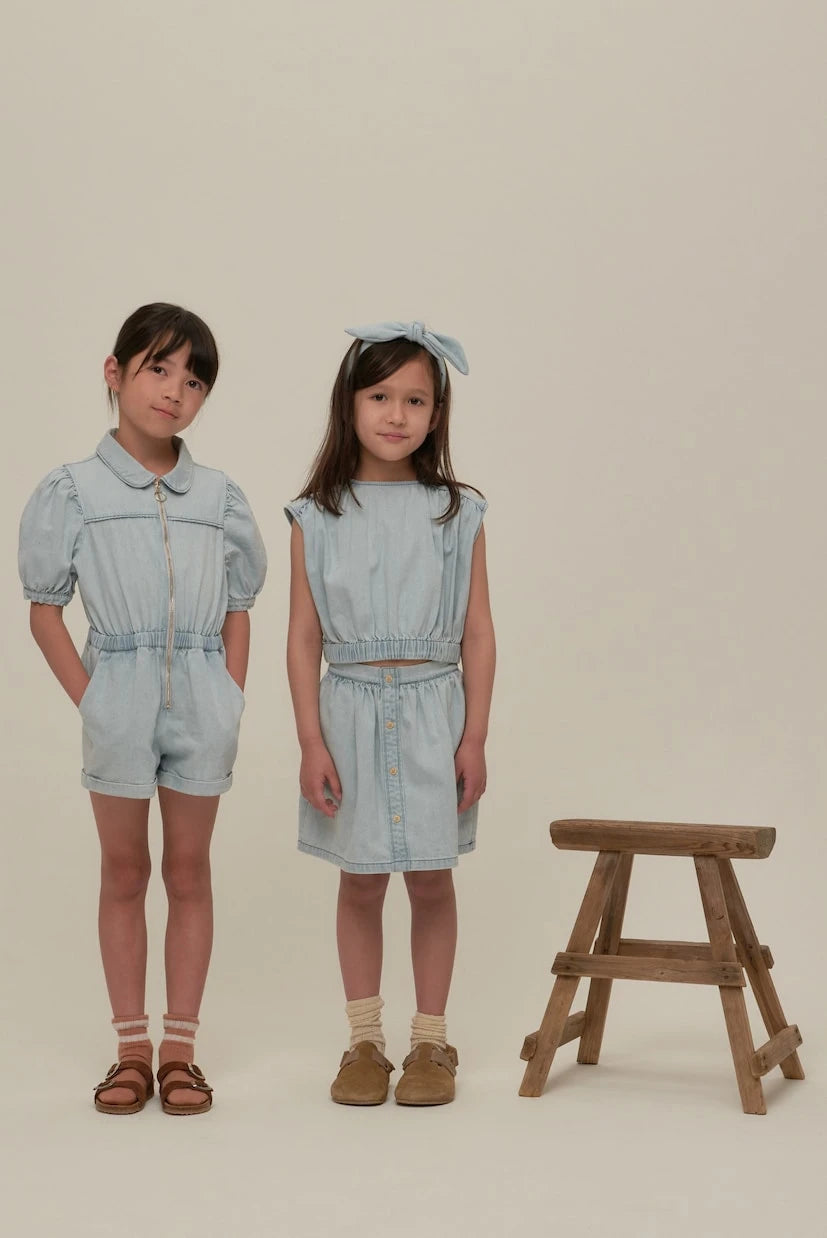 C'era Una Volta - Loretta denim playsuit