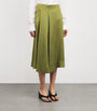 Vince Green Satin Midi Skirt