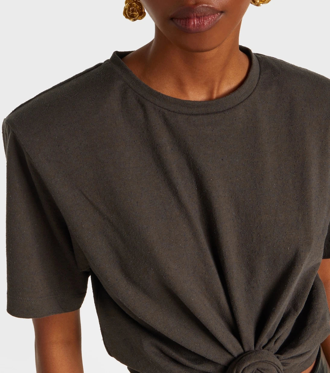 Magda Butrym - Gathered cotton and silk T-shirt