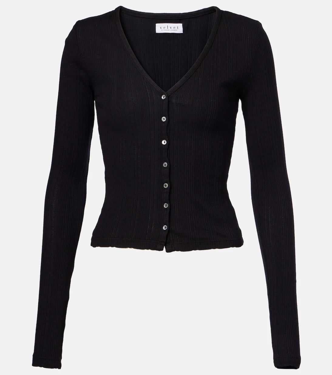 Velvet - Drew cotton-blend pointelle cardigan