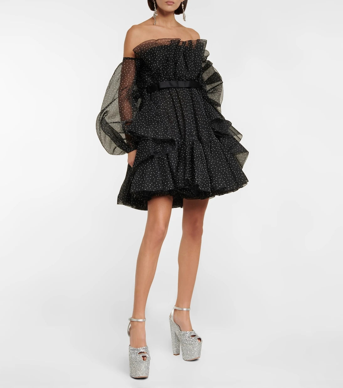 Giambattista Valli - Polka-dot strapless silk mini dress