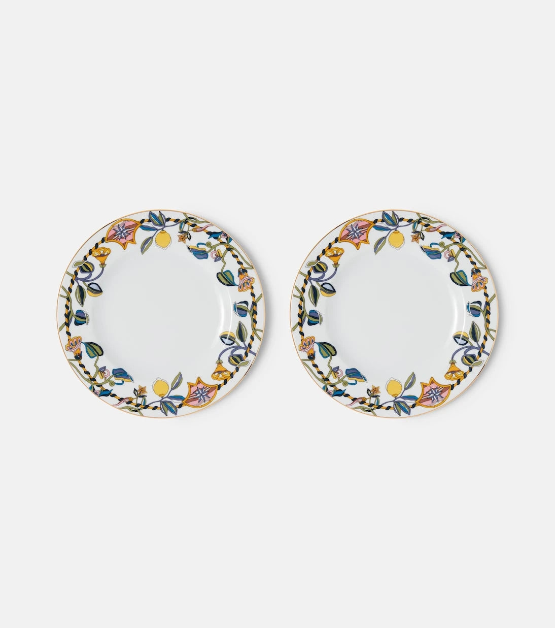 La DoubleJ - Borboni White set of 2 porcelain dinner plates