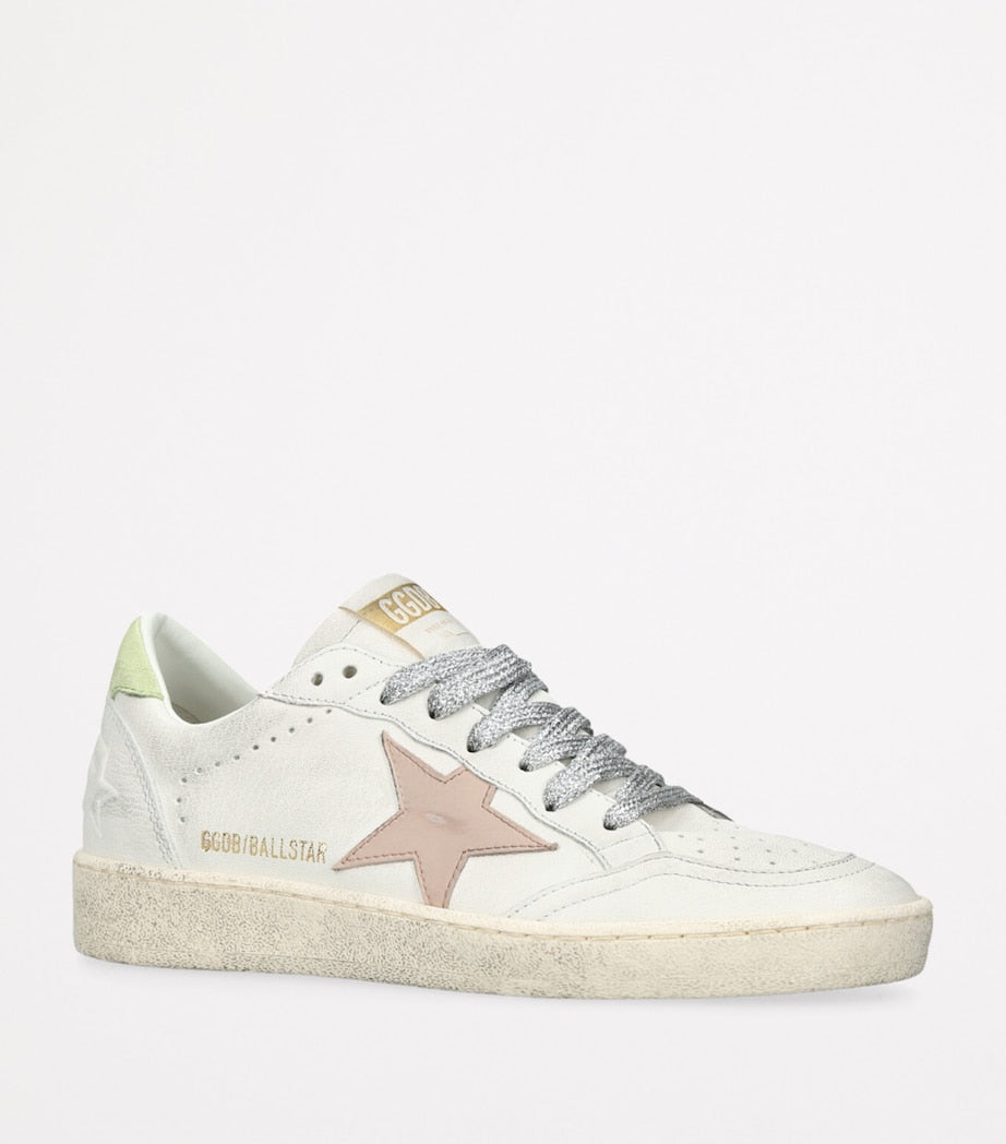 White Leather Ballstar Sneakers