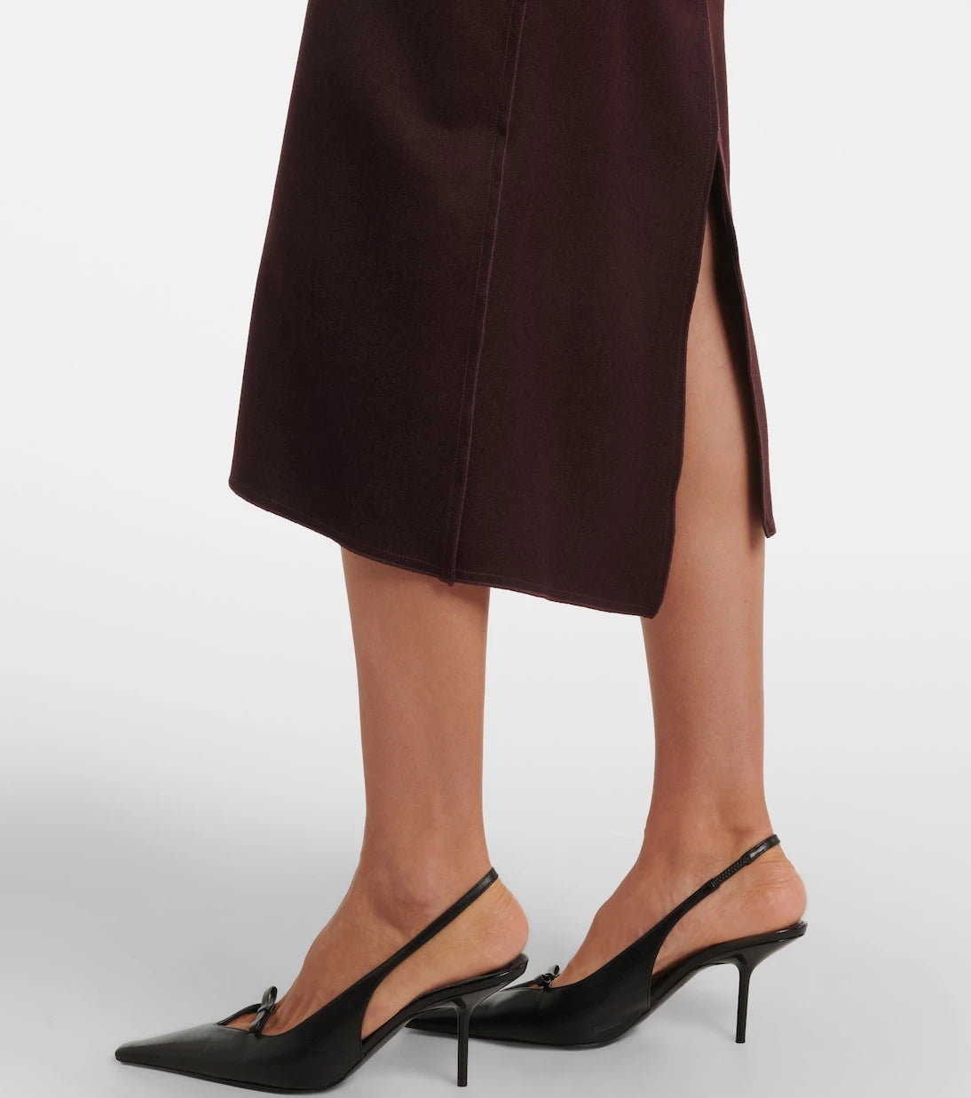 Victoria Beckham - Draped virgin wool midi skirt