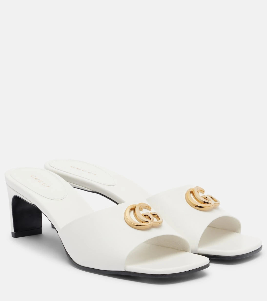 Gucci - Double G leather mules