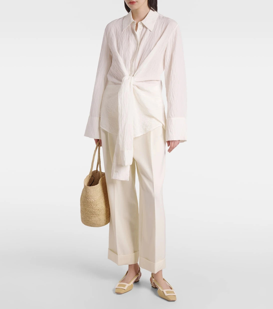 Roger Vivier - Belle Vivier canvas slingback flats
