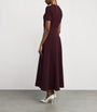 Roland Mouret Burgundy Embellished Twist Midi Dress