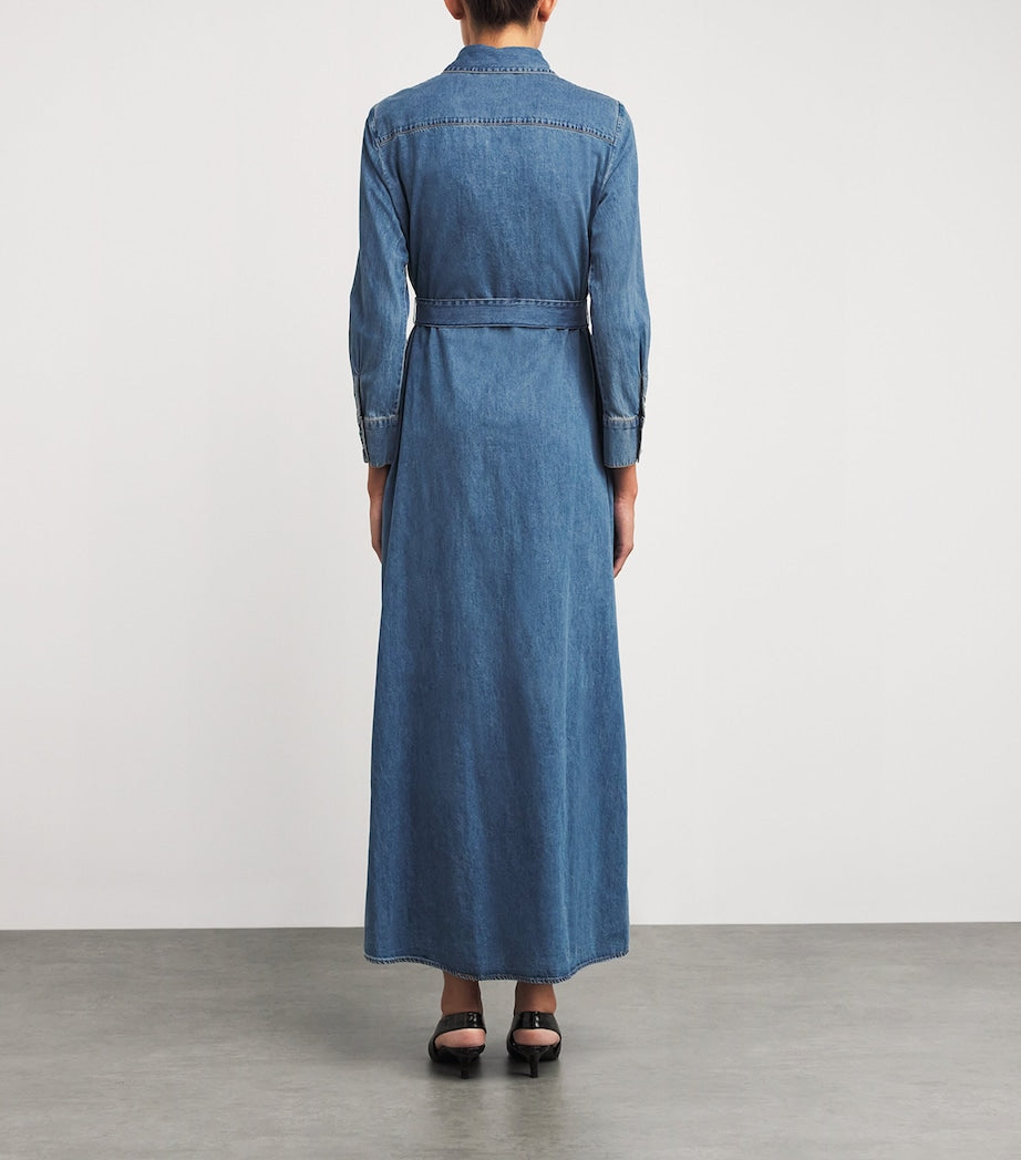 Alice+Olivia Blue Denim Chassidy Maxi Dress