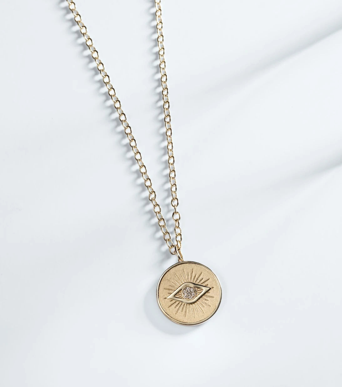 Sydney Evan - 14kt gold charm necklace with diamonds