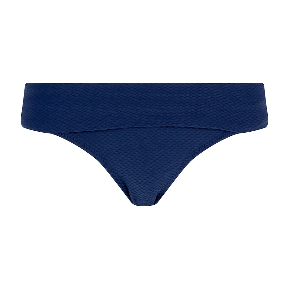 Heidi Klein Navy Textured Fold Over Bikini Bottoms