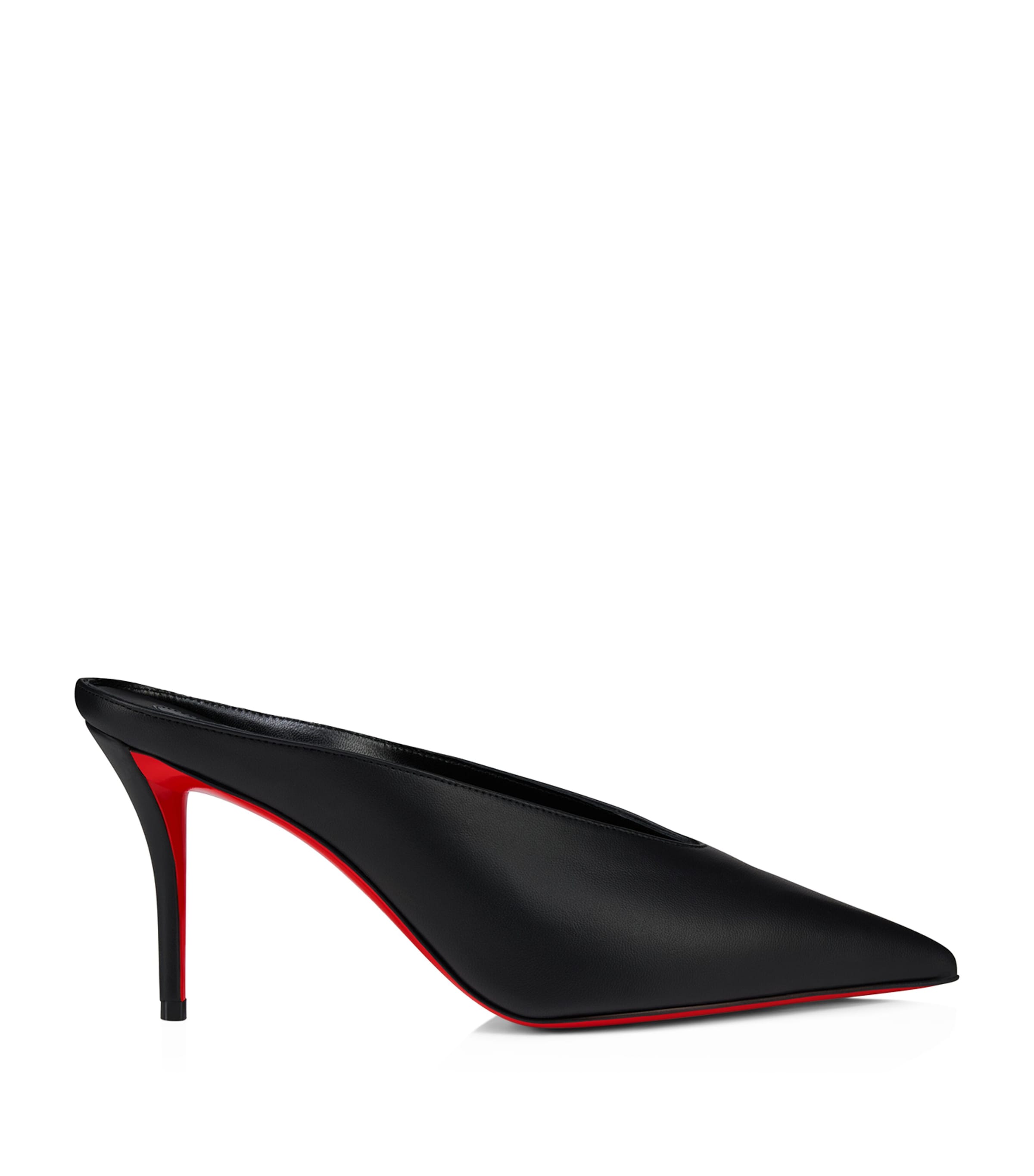 Christian Louboutin Black Miss Z Slimimule Leather Heeled Mules 80