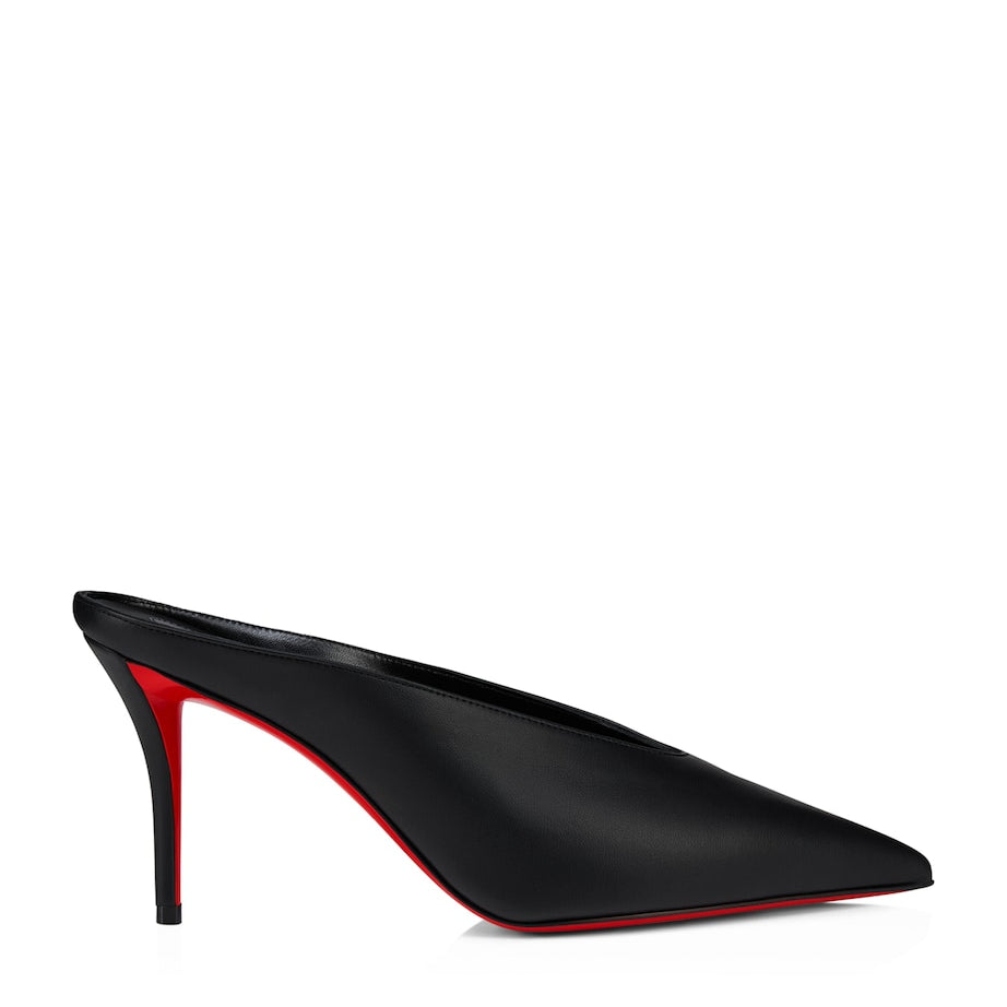 Black Miss Z Slimimule Leather Heeled Mules 80