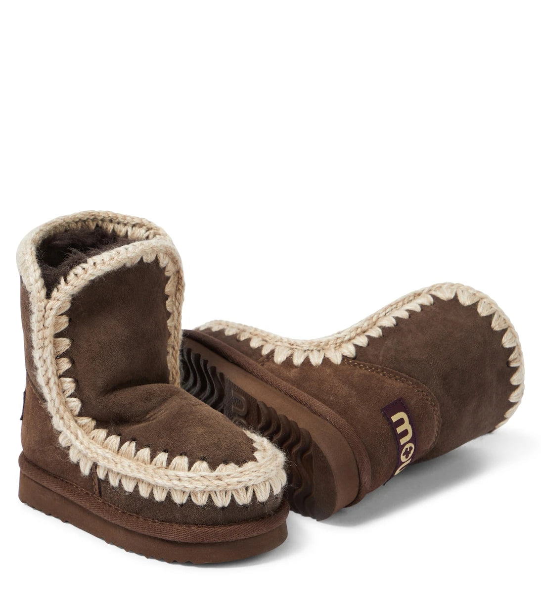 Mou Kids - Shearling-lined suede boots