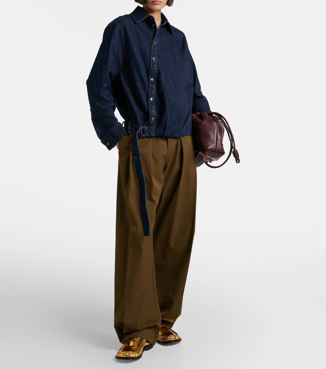 Loewe - Gathered denim shirt