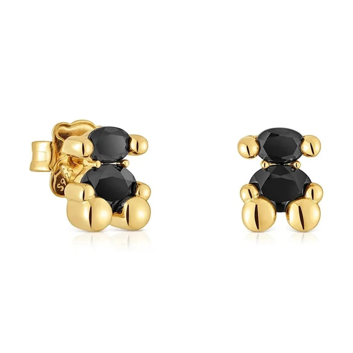 Altın kaplama gümüş Tous Bold Bear Gem küpeler