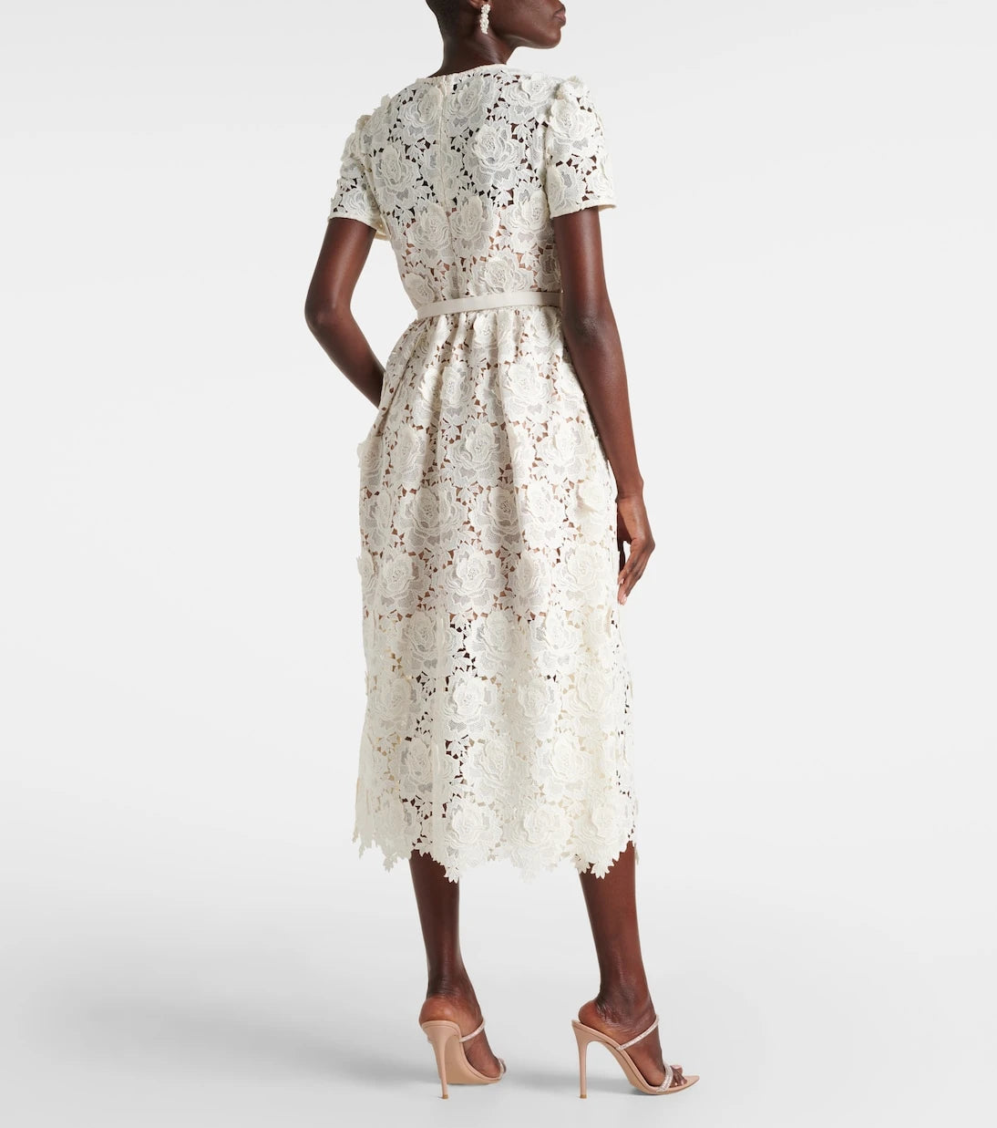 Self-Portrait - Floral lace midi dress