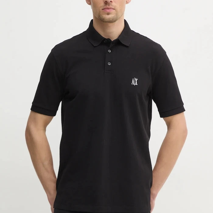 Памучна тениска с яка Armani Exchange