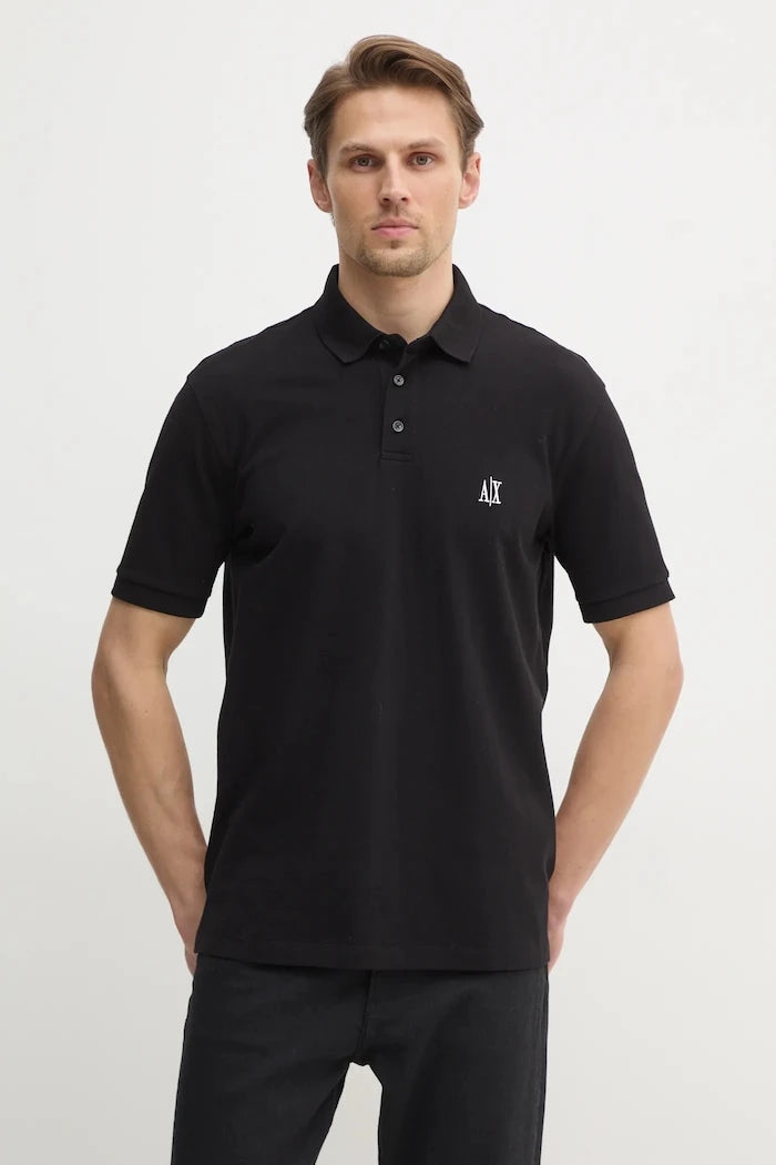 Памучна тениска с яка Armani Exchange