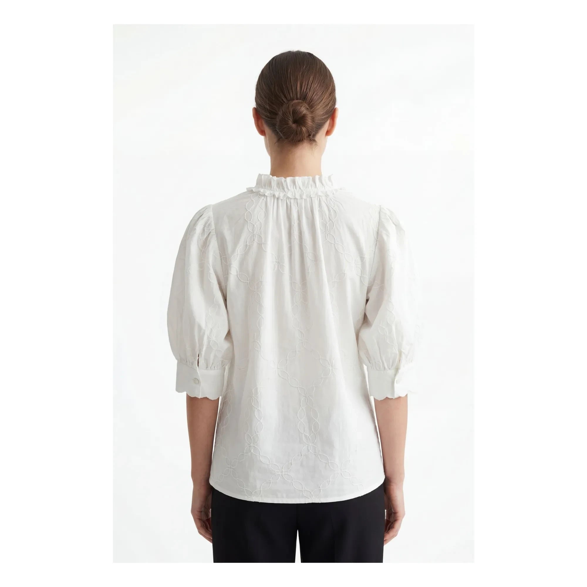 BELLEPIECE - Belem Cotton Embroidered Blouse | White