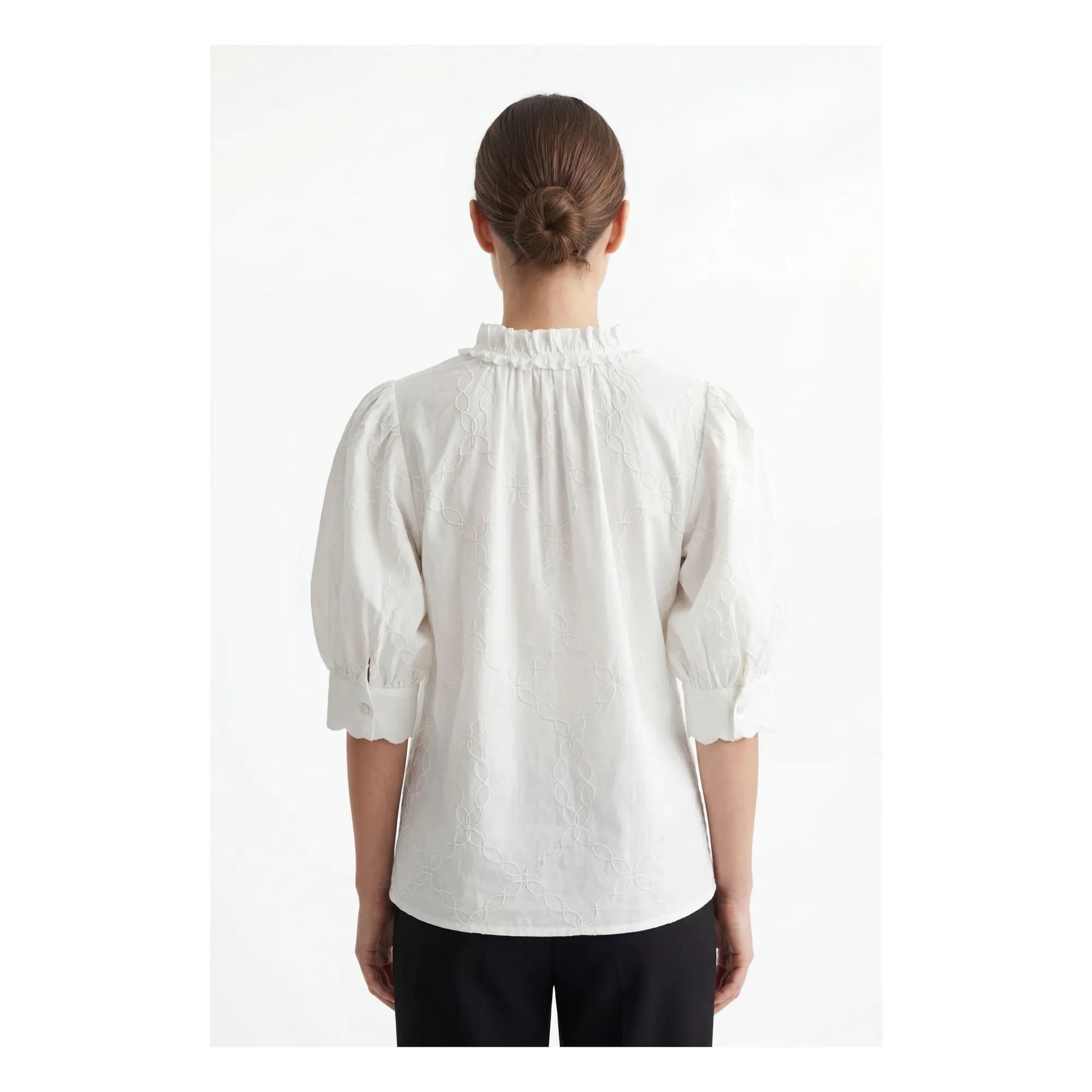 BELLEPIECE - Belem Cotton Embroidered Blouse | White