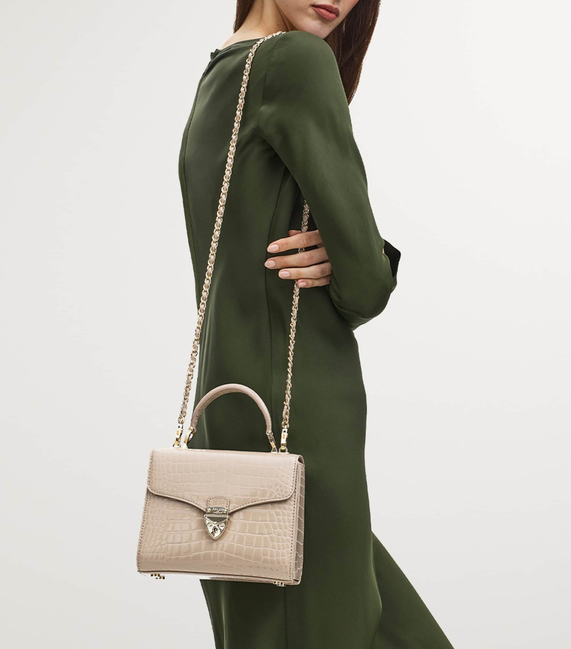 Aspinal Of London Neutral Midi Mayfair Top-Handle Bag