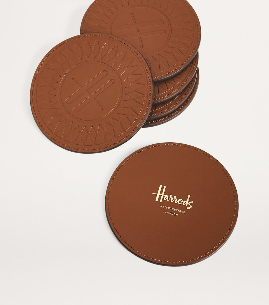 Harrods Logo Leather Coasters (Set of 4)