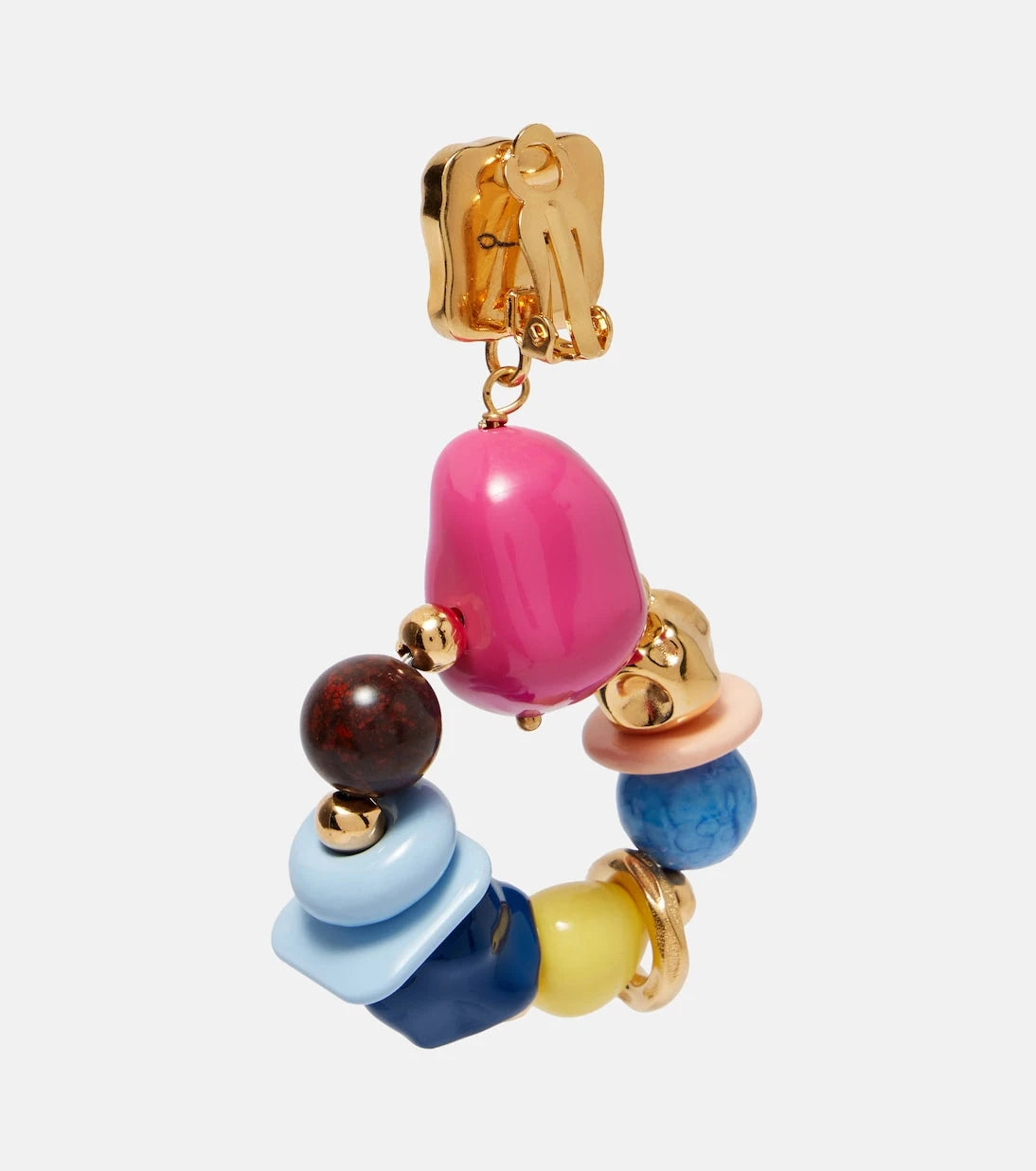 Oscar de la Renta - Seaglass beaded clip-on earrings