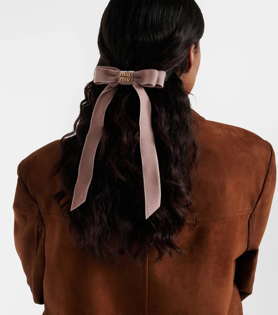 Miu Miu - Logo velvet bow hair clip
