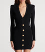Black Knitted Button-Up Mini Dress