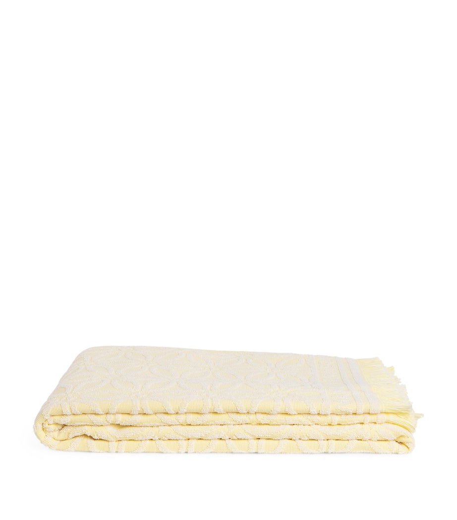 Zimmermann Yellow Jacquard Flowers Towel (180cm x 100cm)