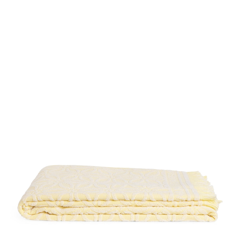 Zimmermann Yellow Jacquard Flowers Towel (180cm x 100cm)