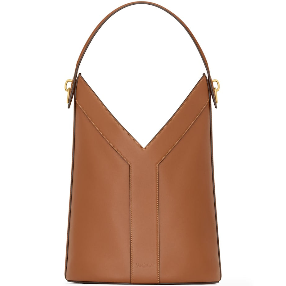 Red Leather Y Bucket Bag