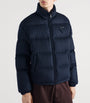 Blue Cashmere Logo Puffer Jacket