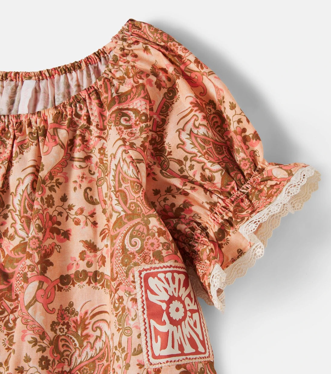 Zimmermann Kids - Aster floral lace-trimmed cotton top