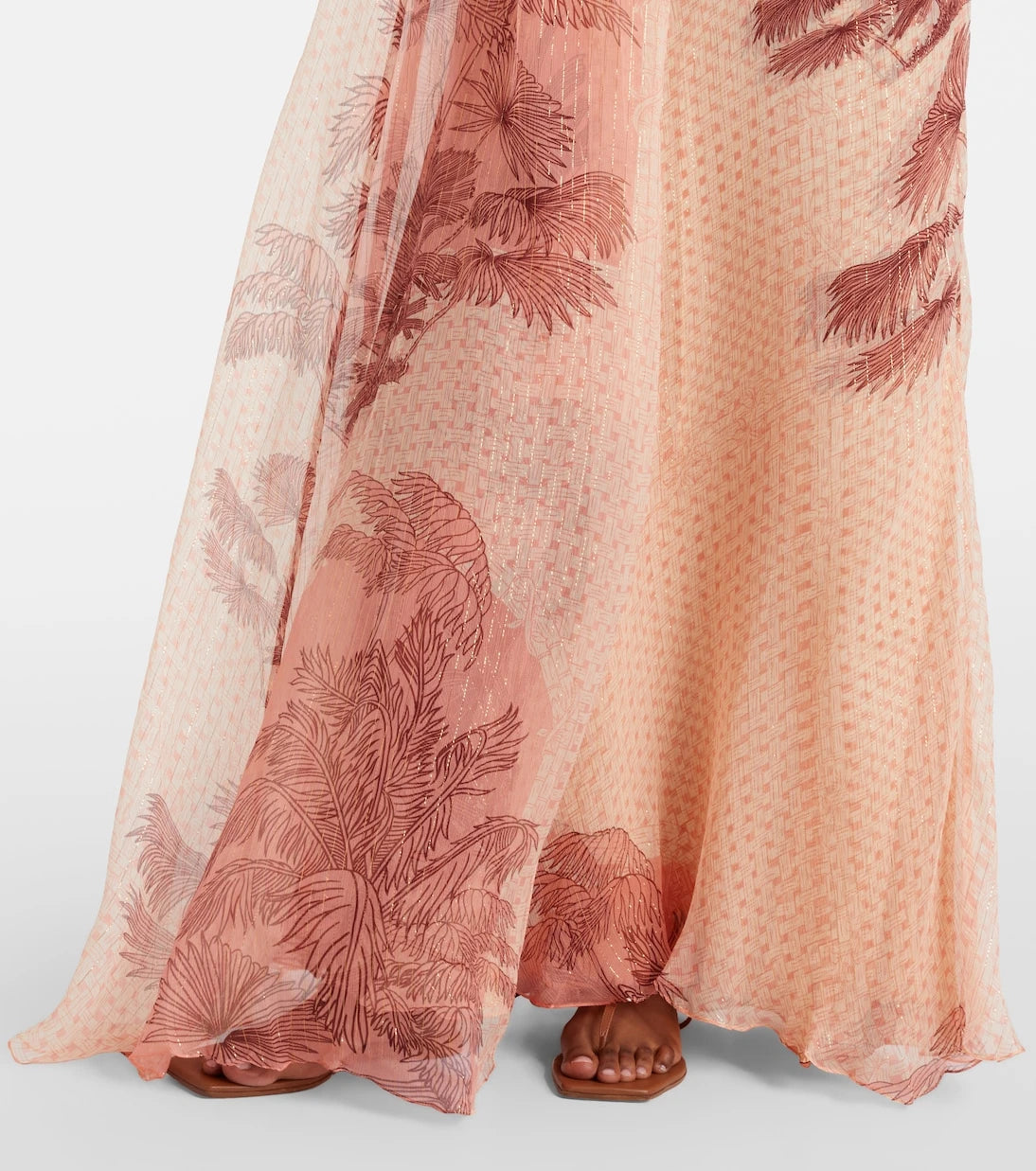 Johanna Ortiz - Printed silk-blend lamé gown